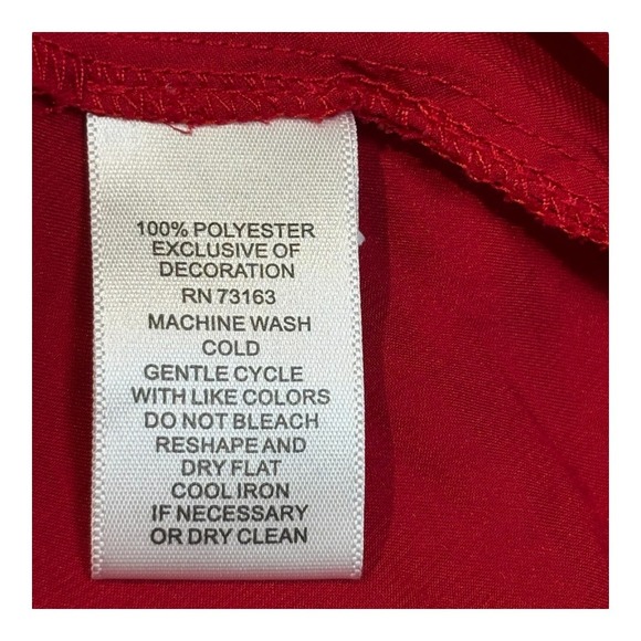 Melissa Paige Red Crochet Neck Bell Sleeve Blouse Top Elegant Women Size‎ Medium - Picture 9 of 9